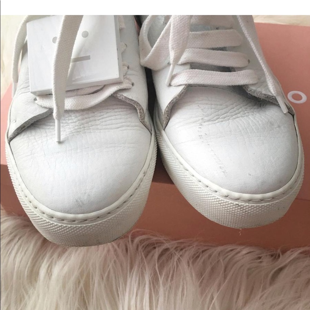 Acne studios white grain leather Adriana sneakers - Picture 6 of 7